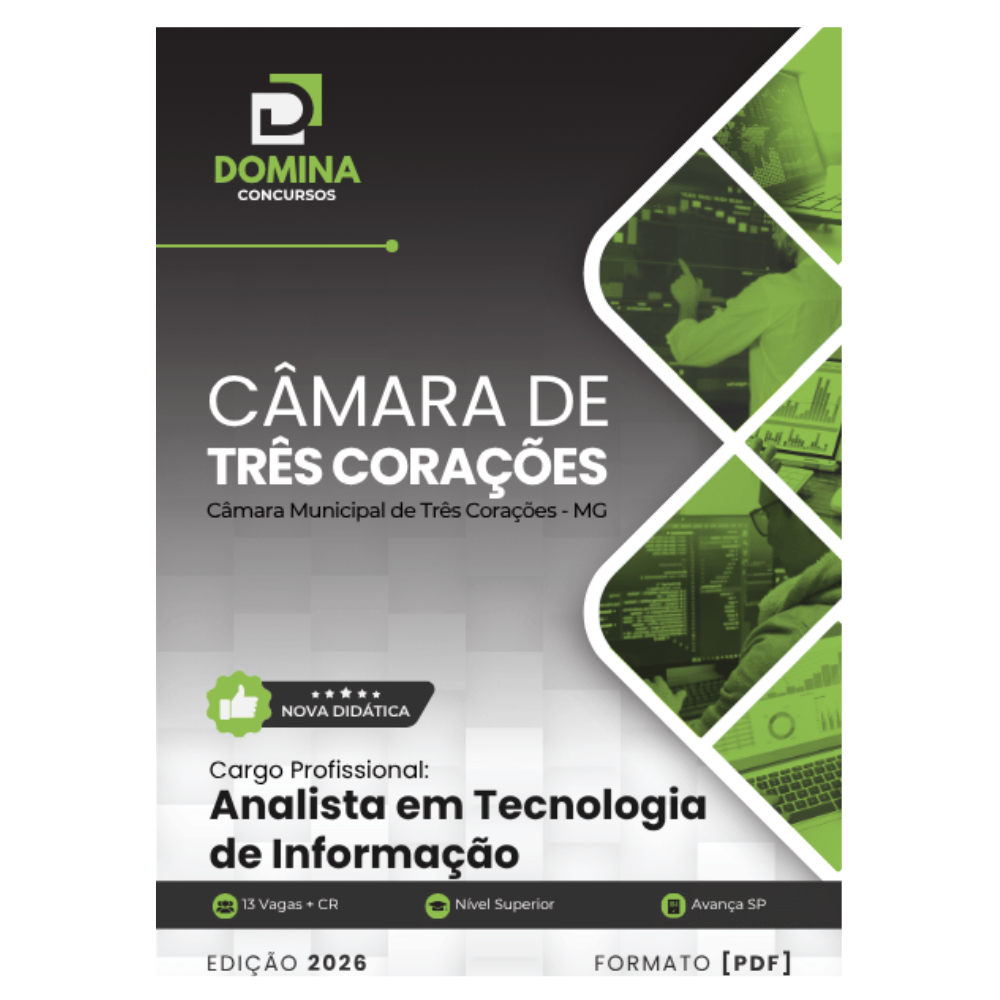 Apostila Analista em Tecnologia de Informação Câmara Três Corações MG 2026